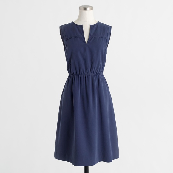 J. Crew Dresses & Skirts - J.Crew sandwashed twill scarf dress / 14 / navy